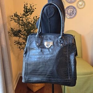Bueno Large Tote Bag Crocodile Faux Leather